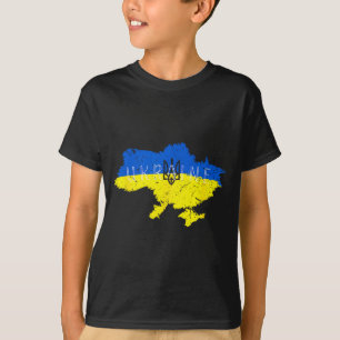 Camiseta Orgullo ucraniano Tryzub Ucrania Mapa Vintage Retr