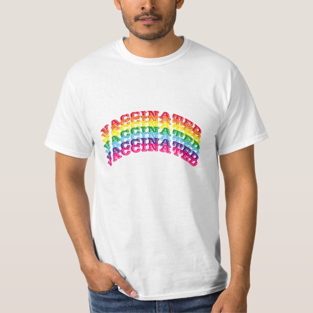 Camiseta Orgullo vacunado lgbt lgbtq arco iris curvo gay (Anverso)