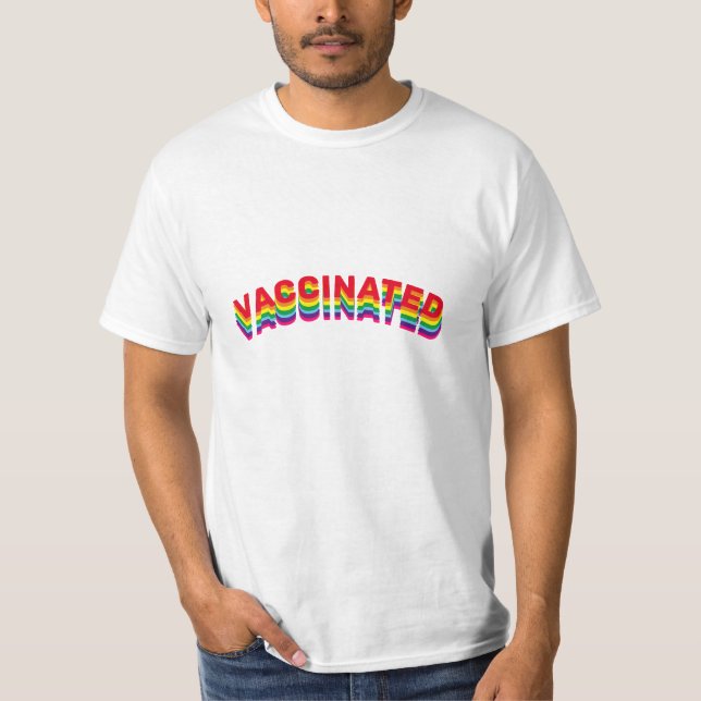 Camiseta Orgullo vacunado lgbt lgbtq arco iris curvo gay (Anverso)