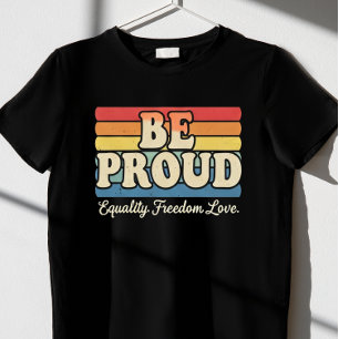 Camiseta orgullo vintage arcoíris LGBTQ masculino