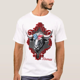 Camiseta Orgullo y fuerza, un toro americano