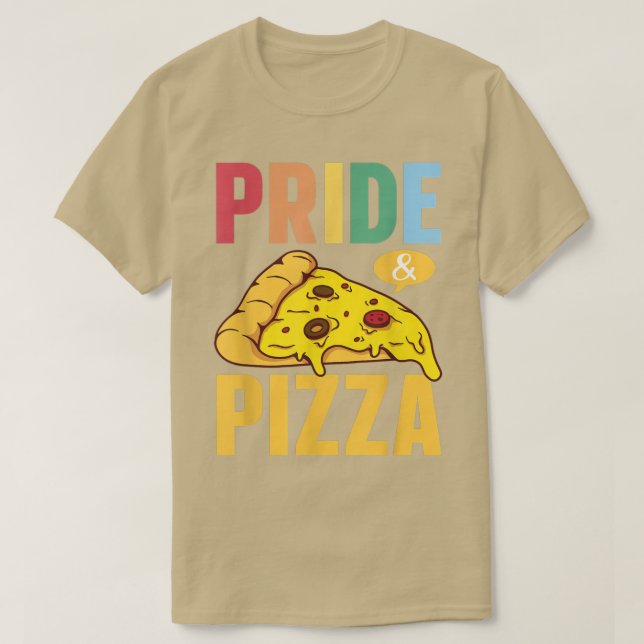 Camiseta Orgullo y pizza LGBT orgullo gay bandera arcoiris  (Diseño del anverso)