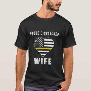 Camiseta Orgullosa 911 Dispatcher Wife Thin Gold Line Mamáe
