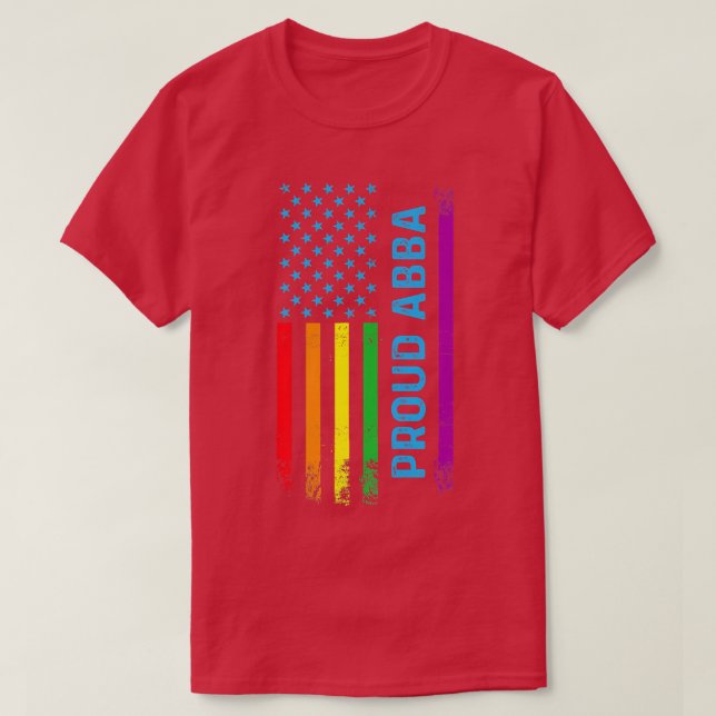 Camiseta Orgullosa Abba LGBTQ Bandera arco iris Orgullosa o (Diseño del anverso)