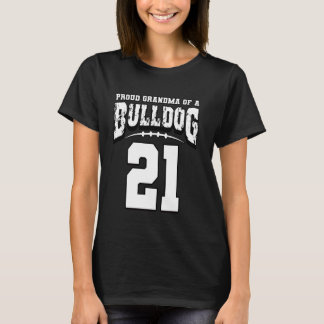 Camiseta Orgullosa Abuela De Fútbol Bulldog Del Jugador 21