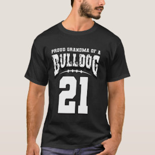Camiseta Orgullosa Abuela De Fútbol Bulldog Del Jugador 21