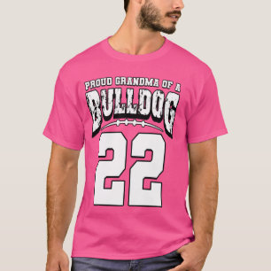 Camiseta Orgullosa Abuela De Fútbol Bulldog Del Jugador 22