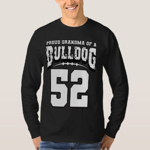 Camiseta Orgullosa Abuela De Fútbol Bulldog Del Jugador 52