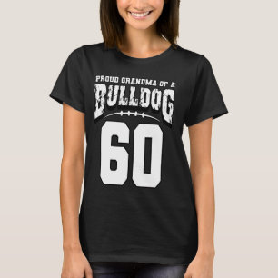 Camiseta Orgullosa Abuela De Fútbol Bulldog Del Jugador 60