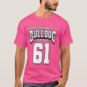 Camiseta Orgullosa Abuela De Fútbol Bulldog Del Jugador 61