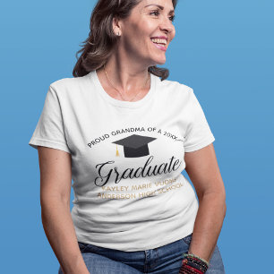 Camiseta Orgullosa abuela de graduación de Personalizado de