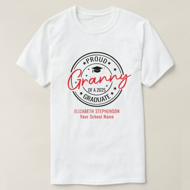 Camiseta Orgullosa abuela de la pareja de graduados (Diseño del anverso)