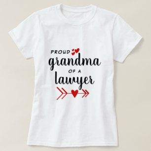 Camiseta Orgullosa abuela de un abogado de corazones rojos