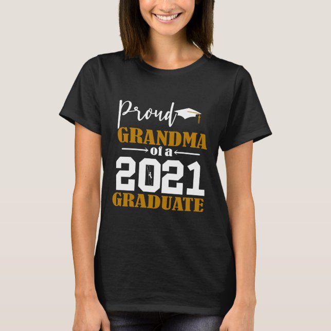 Camiseta Orgullosa abuela de un graduado blanco en 2021 (Anverso)