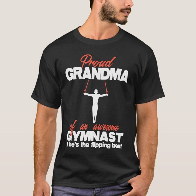 Camiseta Orgullosa abuela de un niño genial gimnasta hace u (Anverso)