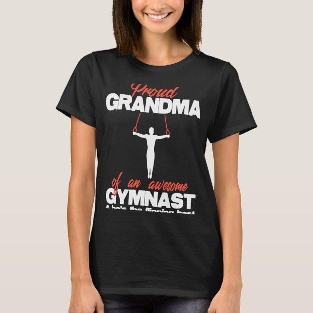 Camiseta Orgullosa abuela de un niño genial gimnasta hace u (Anverso)