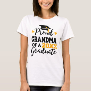 Camiseta Orgullosa abuela de una clase de oro negro graduad