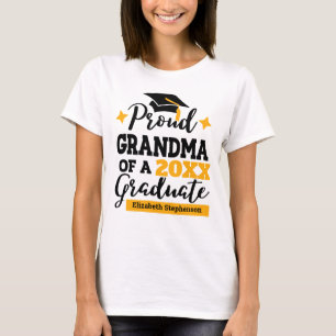 Camiseta Orgullosa abuela de una clase de oro negro graduad