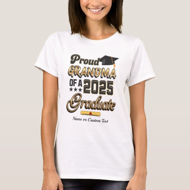Camiseta Orgullosa abuela del año 2025 nieto graduado Oro N (Anverso)
