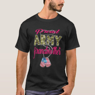 Camiseta Orgullosa abuela del ejército camo etiqueta de per