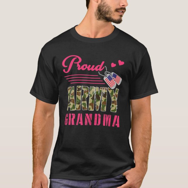 Camiseta Orgullosa abuela del ejército Camuflaje militar Et (Anverso)
