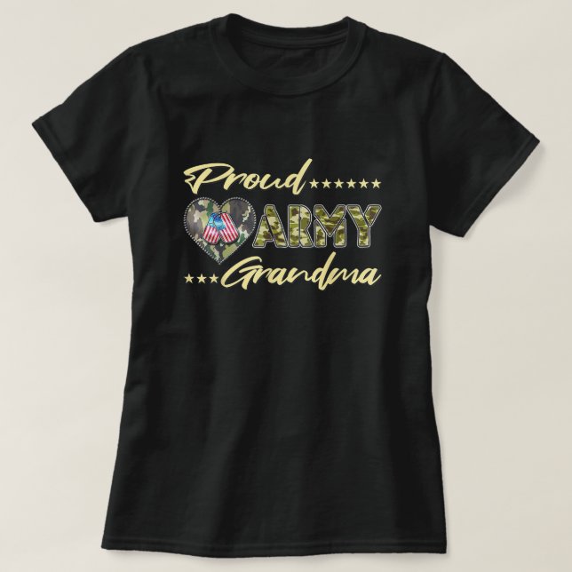 Camiseta Orgullosa abuela del ejército de Estados Unidos Et (Diseño del anverso)