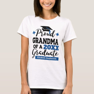 Camiseta Orgullosa abuela del graduado de tassel azul negro
