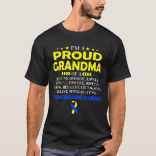 Camiseta Orgullosa Abuela Del Guerrero Del Síndrome De Down
