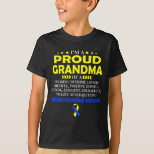 Camiseta Orgullosa Abuela Del Guerrero Del Síndrome De Down