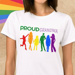 Camiseta Orgullosa abuela Gay Orgullo de las siluetas femen