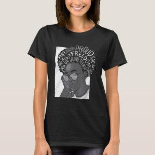 Camiseta Orgullosa africana negra y afro negro mujer gráfic