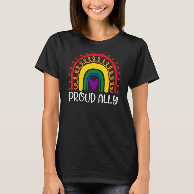 Camiseta Orgullosa Alía Lluvias Gays Arcoiris Transgénero L (Anverso)
