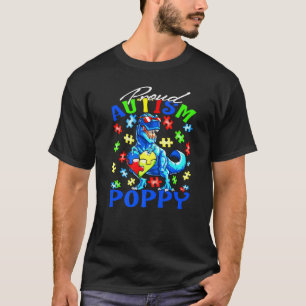 Camiseta Orgullosa Amapola Autismo Dinosaurio Conciencia de