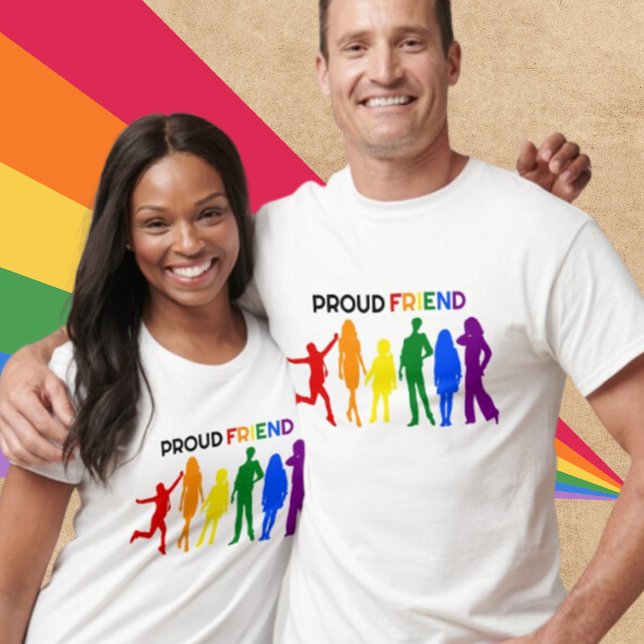 Camiseta Orgullosa amiga Gay Pride Silhouettes femeninas (Subido por el creador)