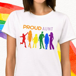 Camiseta Orgullosa AUNT Orgullo Gay Siluetas Femeninas