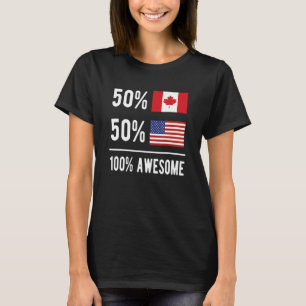 Camiseta Orgullosa Bandera Americana Canadiense Canadá Esta