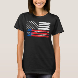 Camiseta Orgullosa Bandera Americana Liberiana Herencia de