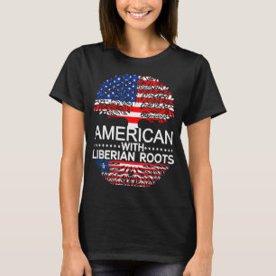 Camiseta Orgullosa Bandera Americana Liberiana Herencia de