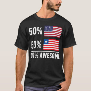 Camiseta Orgullosa Bandera Americana Liberiana Herencia de 
