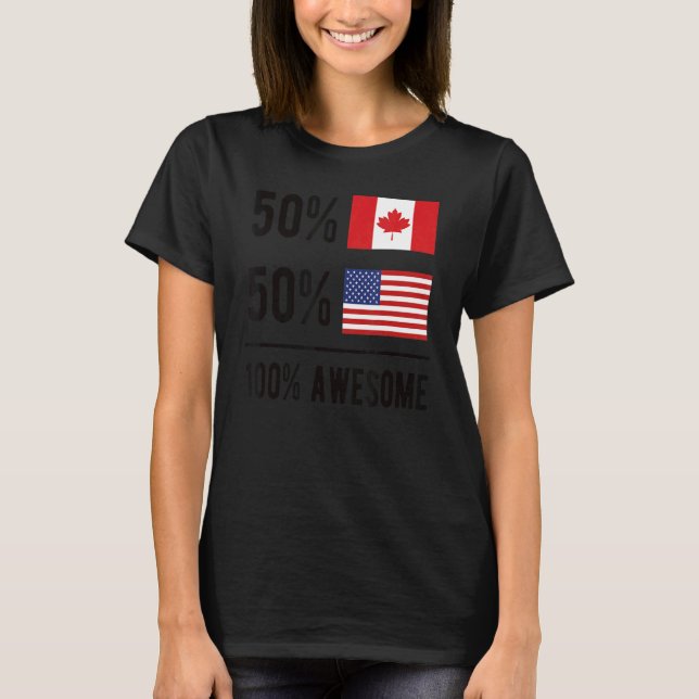 Camiseta Orgullosa Bandera Canadiense Canadá Usa 1 (Anverso)