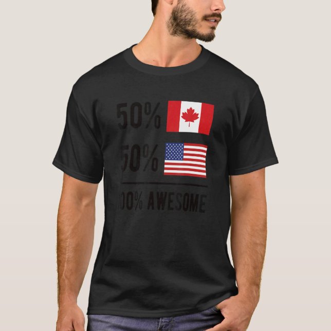 Camiseta Orgullosa Bandera Canadiense Canadá Usa 1 (Anverso)
