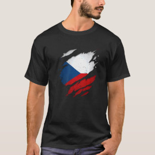 Camiseta Orgullosa bandera checa destrozada