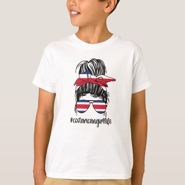 Camiseta Orgullosa bandera costarricense Chica costarricens (Anverso)