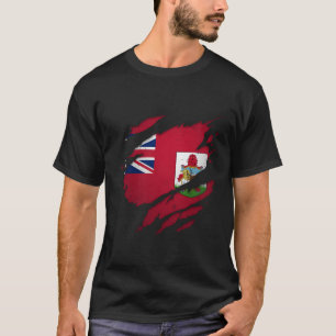 Camiseta Orgullosa bandera de Bermudas destrozada por Bermu