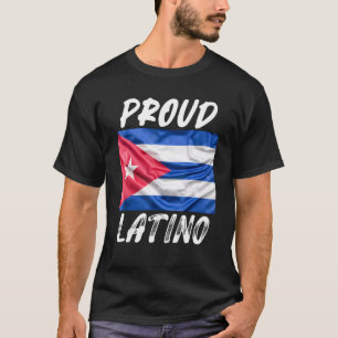 Camiseta Orgullosa bandera de Cuba del mes de la herencia h