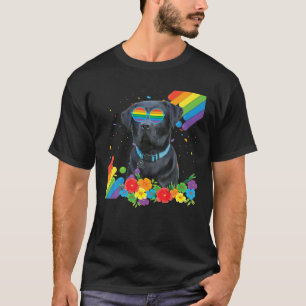 Camiseta Orgullosa Bandera del Orgullo Gay Gay Black Labrad