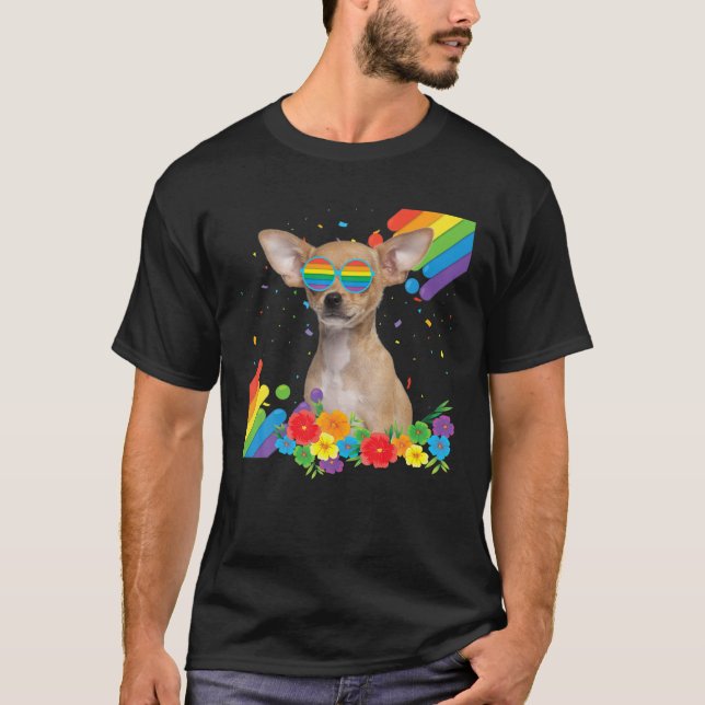 Camiseta Orgullosa bandera del orgullo gay gay gay chihuahu (Anverso)