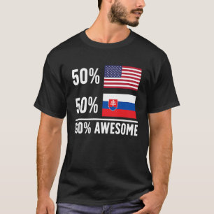 Camiseta Orgullosa Bandera Estadounidense Eslovaca Herencia