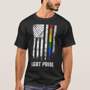 Camiseta Orgullosa Bandera Estadounidense Rainbow Gay Lgbtq