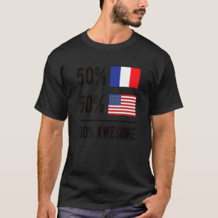 Camiseta Orgullosa Bandera Francesa Estadounidense Francia